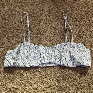 Floral Blue and White Women's Top